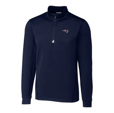 Cutter & Buck Men's Navy Detroit Lions Big Tall Traverse Stretch Quarter-zip Top
