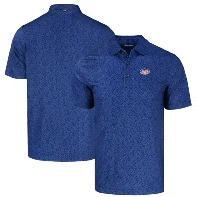 Cutter & Buck Navy New York Jets  Americana Pike Eco Pebble Print Stretch Recycled Polo