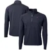 CUTTER & BUCK CUTTER & BUCK NAVY TAMPA BAY BUCCANEERS ADAPT ECO KNIT HYBRID RECYCLED QUARTER-ZIP PULLOVER TOP