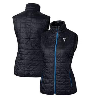 Cutter & Buck Navy Villanova Wildcats Vault Rainier Primaloft Eco Full-zip Puffer Vest In Blue