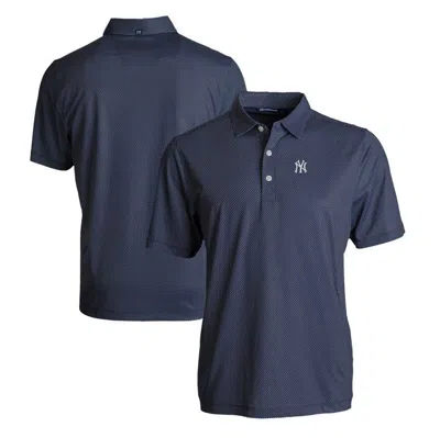 Cutter & Buck Navy/white New York Yankees Pike Eco Symmetry Print Stretch Recycled Polo