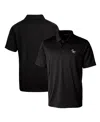 Cutter & Buck Nc State Wolfpack Primary Team Logo Prospect Textured Stretch Polo In Black