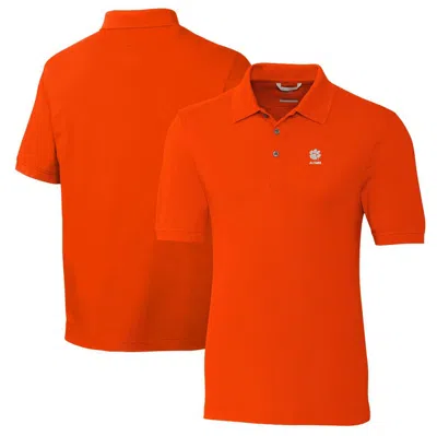 Cutter & Buck Orange Clemson Tigers Alumni Logo Advantage Tri-blend Pique Polo