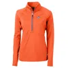 CUTTER & BUCK CUTTER & BUCK ORANGE HOUSTON ASTROS ADAPT ECO KNIT STRETCH HALF-ZIP PULLOVER TOP