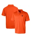 Cutter & Buck Orange Virginia Cavaliers Vintage Primary Team Logo Prospect Textured Stretch Polo In Orange