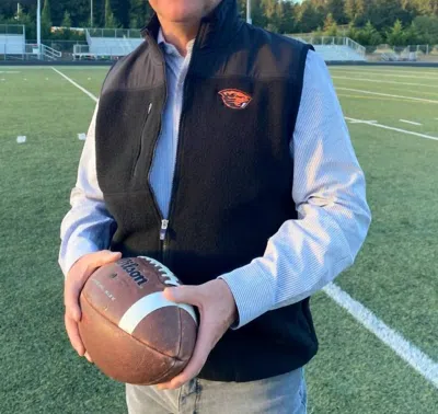 Cutter & Buck Oregon State Beavers Eco Fleece Zip Vest In Black