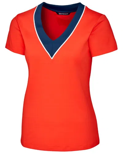 Cutter & Buck Pathway V-neck T-shirt In Orange