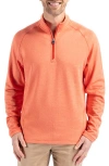 Cutter & Buck Peshastin Fleece Half Zip Pullover In College Orange Heather