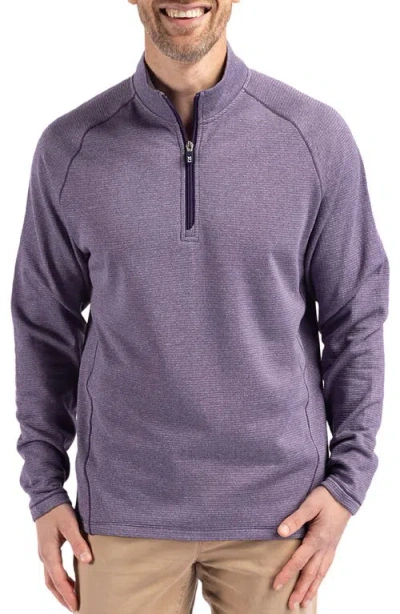 Cutter & Buck Peshastin Fleece Half Zip Pullover In College Purple Heather
