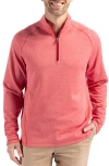 Cutter & Buck Peshastin Fleece Half Zip Pullover In Red Heather