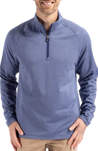 Cutter & Buck Peshastin Fleece Half Zip Pullover In Tour Blue Heather