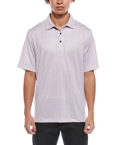 Cutter & Buck Pike Double Dot Print Stretch Polo Shirt In Brown