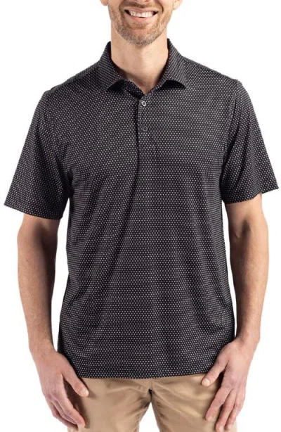 Cutter & Buck Pike Shadow Check Print Polo In Black
