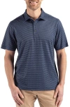Cutter & Buck Pike Shadow Check Print Polo In Navy Blue