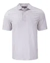 Cutter & Buck Pike Eco Flora Print Recycled Mens Polo In Gray
