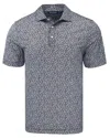 Cutter & Buck Pike Eco Flora Print Recycled Mens Polo In Black