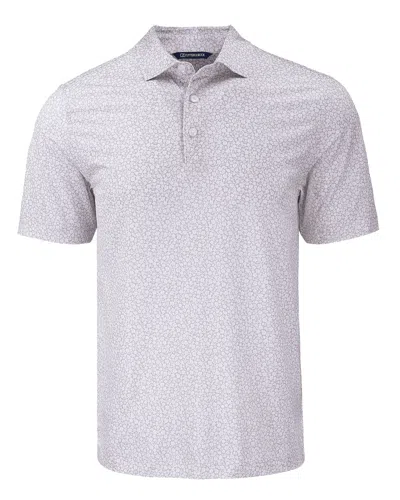 Cutter & Buck Pike Eco Flora Print Recycled Mens Polo In Gray