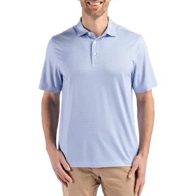 Cutter & Buck Pike Diamond Dot Print Polo In Tour Blue