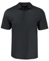 Cutter & Buck Pike Eco Shadow Check Print Recycled Mens Polo In Black