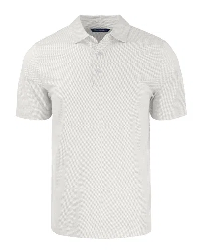 Cutter & Buck Pike Eco Symmetry Print Stretch Recycled Mens Polo In White