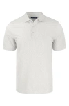 Cutter & Buck Pike Eco Symmetry Print Stretch Recycled Mens Polo In White