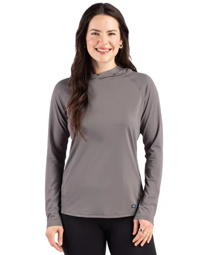 Cutter & Buck Prospect Recycled Featherlight Stretch Womens Hooded Pullover In Gray