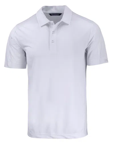 Cutter & Buck Prospect Textured Stretch Mens Short Sleeve Polo Shirt In White