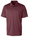 Cutter & Buck Prospect Textured Stretch Mens Short Sleeve Polo Shirt In Burgundy