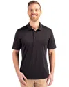 Cutter & Buck Prospect Textured Stretch Mens Short Sleeve Polo Shirt In Black
