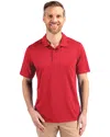 Cutter & Buck Prospect Textured Stretch Mens Short Sleeve Polo Shirt In Cardinal Red
