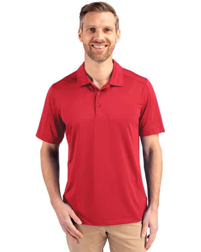 Cutter & Buck Prospect Textured Stretch Mens Short Sleeve Polo Shirt In Cardinal Red