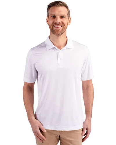 Cutter & Buck Prospect Textured Stretch Mens Short Sleeve Polo Shirt In White