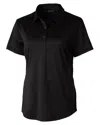Cutter & Buck Prospect Textured Stretch Womens Short Sleeve Polo Shirt