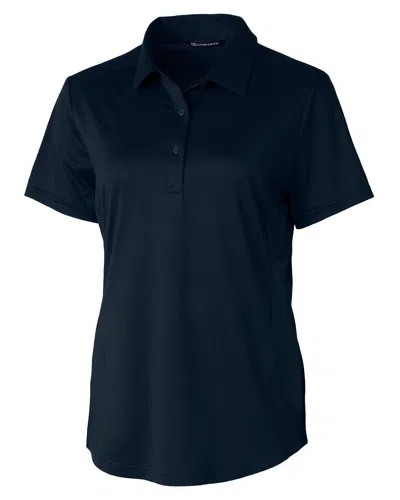 Cutter & Buck Prospect Textured Stretch Womens Short Sleeve Polo Shirt In Blue
