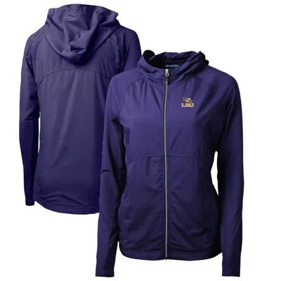 Cutter & Buck Purple Lsu Tigers Adapt Eco Knit Full-zip Hoodie