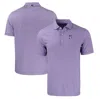 CUTTER & BUCK CUTTER & BUCK  PURPLE NORTHWESTERN WILDCATS FORGE ECO DOUBLE STRIPE STRETCH RECYCLED POLO