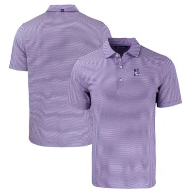 Cutter & Buck Purple Northwestern Wildcats Forge Eco Double Stripe Stretch Recycled Polo