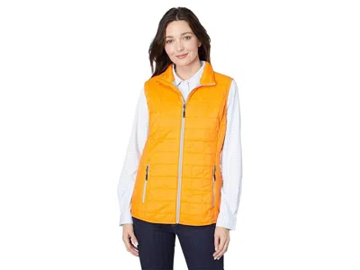Cutter & Buck Rainier Primaloft Eco Full Zip Vest In Orange