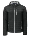 Cutter & Buck Rainier Primaloft Mens Eco Insulated Full Zip Puffer Jacket In Black