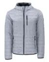 Cutter & Buck Rainier Primaloft Mens Big And Tall Eco Insulated Puffer Jacket In Gray