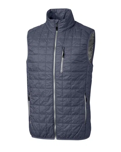 Cutter & Buck Rainier Primaloft Mens Big And Tall Eco Insulated Full Zip Puffer Vest In Blue