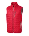 Cutter & Buck Rainier Primaloft Mens Big And Tall Eco Insulated Full Zip Puffer Vest In Red