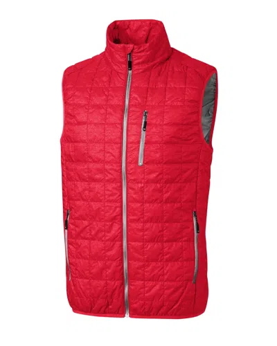 Cutter & Buck Rainier Primaloft Mens Big And Tall Eco Insulated Full Zip Puffer Vest In Red
