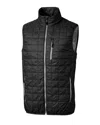 Cutter & Buck Rainier Primaloft Mens Big And Tall Eco Insulated Full Zip Puffer Vest In Black