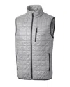 Cutter & Buck Rainier Primaloft Mens Big And Tall Eco Insulated Full Zip Puffer Vest In Gray