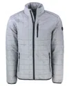 Cutter & Buck Rainier Primaloft Mens Big And Tall Eco Insulated Puffer Jacket In Gray