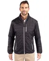 Cutter & Buck Rainier Primaloft Mens Big And Tall Eco Insulated Puffer Jacket In Black