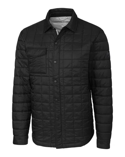 Cutter & Buck Rainier Primaloft Mens Big And Tall Eco Insulated Quilted Shirt Jacket In Black
