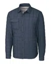 Cutter & Buck Rainier Primaloft Mens Big And Tall Eco Insulated Quilted Shirt Jacket In Blue