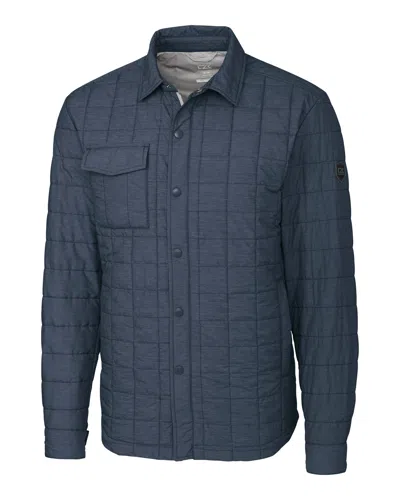 Cutter & Buck Rainier Primaloft Mens Big And Tall Eco Insulated Quilted Shirt Jacket In Blue